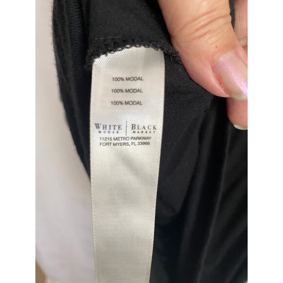 WHBM Embellished V Neck Blouson Top Batwing Sleeves Black Size SMALL - Picture 8 of 10